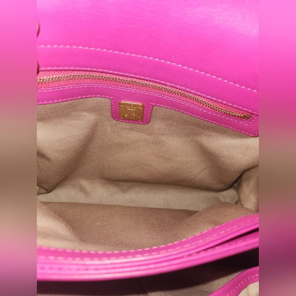 MCM Hot Pink Convertible Crossbody Bag! Stunning Color! Hard To Find Color! - Picture 4 of 16